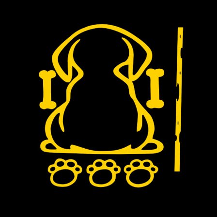 Bilrudeviskerklistermærke, tegneseriehund, der bevæger halen, sjove klistermærker R