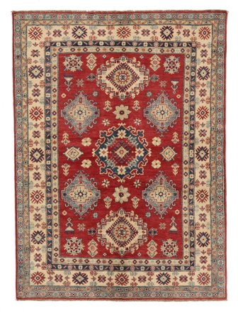 Kazak Fine Teppich 155X219 Dunkelrot/Braun Wolle, Afghanistan
