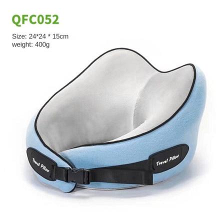 Pehmeä ja mukava matkatyyny Memory foam niskaa suojaava Kannettava U-muotoinen tyyny QFC052 light blue 24*24*15cm