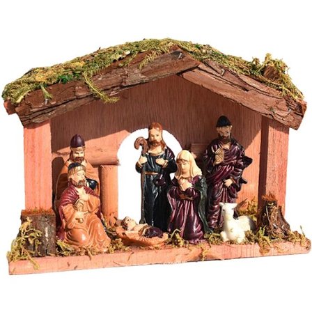 Christmas Nativity Scene Set harpiks fødsel statue Ornament for religiøse dekorasjoner