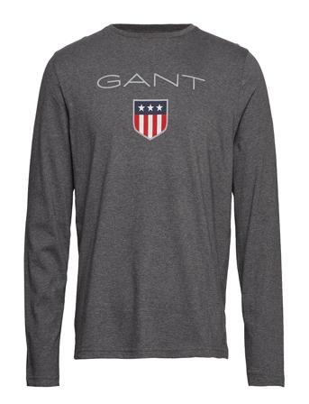 Shield Ls T-Shirt T-shirts Long-sleeved Svart GANT