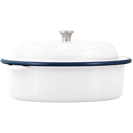 Kockums jernverk Emaljert støpejernsgryte 4 liter, hvit