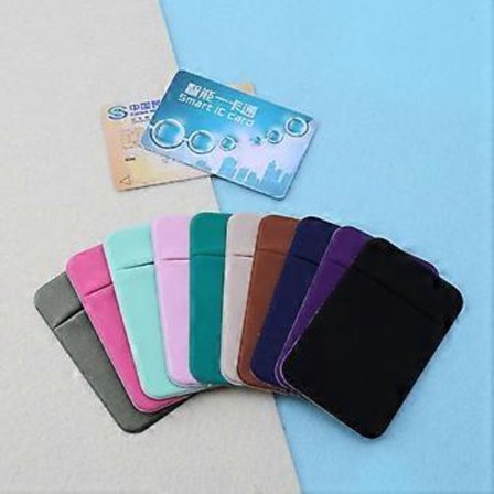 Mobiltelefon Kreditkort Plånbok Hållare Ficka Självhäftande Elastiskt Verktyg - Rosa