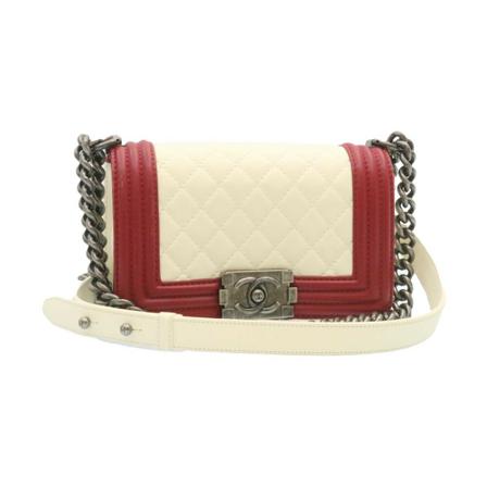Chanel Vintage, Pre-owned Boy Wit, Dames, Maat:ONE Size,leer