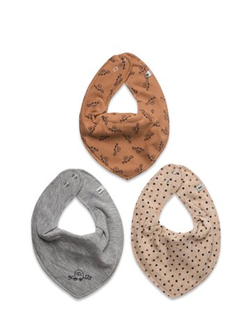 Pippi Bandana Bib Boy -Aop (3-Pack) - Multi/patterned - ONE SIZE