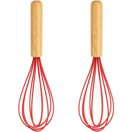 Silikonvisp med trehåndtak Visp for egg og eggerød