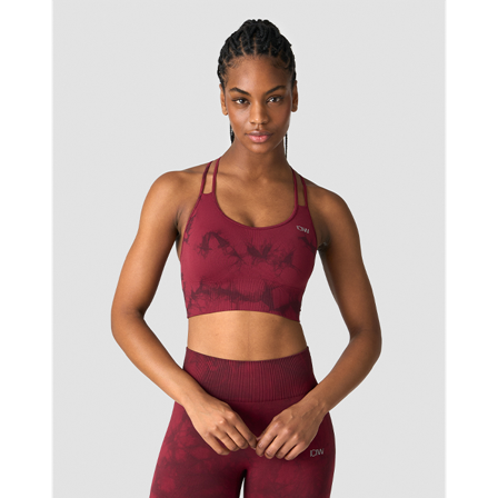ICANIWILL Define Seamless Tie Dye Sport-BH Rød