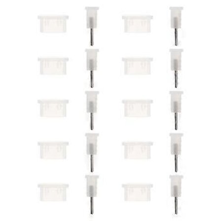 10 Par USB Typ C Dammskyddsskydd Silikon Portplugg Skydd (Transparent)