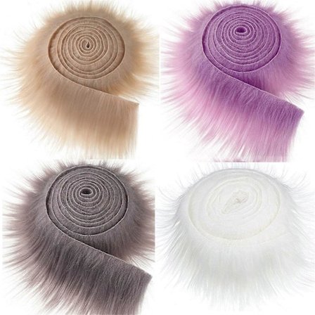 Falsk Pelsbånd 4 stk/sæt Juletræsskørt Nisse til Dukke Skæg Dekoration til Juletræ Girlander Krans Kostume Trimning Tilbehør