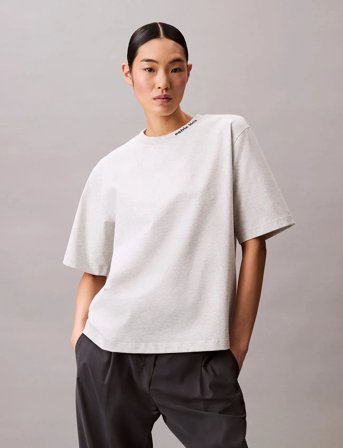 Calvin Klein Jeans A- Cooling Jersey Relaxed Tee - Grey - XXS