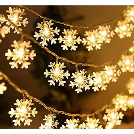 2-lags jule-snøflaklysstreng perfekt festlig julebelysning