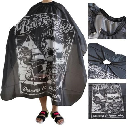TG Barber Cape Hårskjæringskappe Frisørkappe 155x144cm (svart)