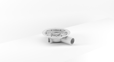 Purus Minimax Gulvsluk sideutløp, 130 mm, Innendørsavløp