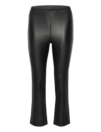 Kaada Crop Jeggins Bottoms Trousers Leather Leggings-Bukser Black Kaffe