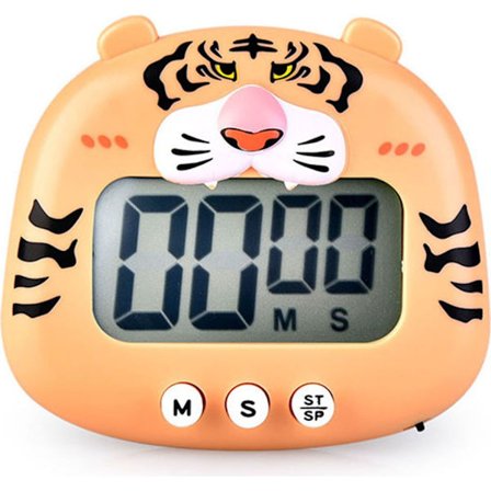 Digitalt Køkken Timer Magnetisk Æggeur, Ideelt Køkken Timer til Madlavning, Bagning, Sport, Studier, Tiger Orange
