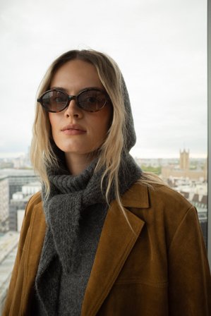 NA-KD Strickhaube mit Kordelzug - Hüte & Mützen - Grau - One Size