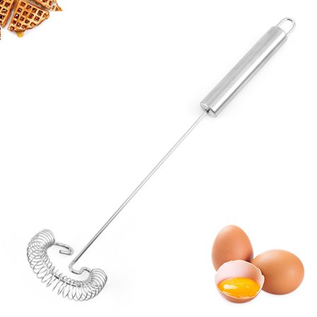 Spiralpiskeris/piskeris, længde: 31,5 cm, rustfrit stål 18/10, tåler opvaskemaskine, sølv, rustfrit stål 18/0