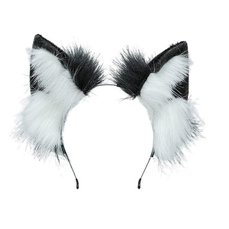 Håndlaget kunstig pels rev ulv øre pannebånd Halloween