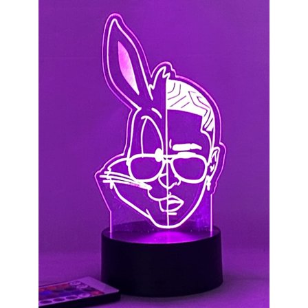 Bad Bunny Bugs 3D LED-nattlampa Svart