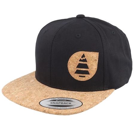 Picture - Organic Narrow Black/Cork Snapback Snapback Black Cap - @ Hatstore