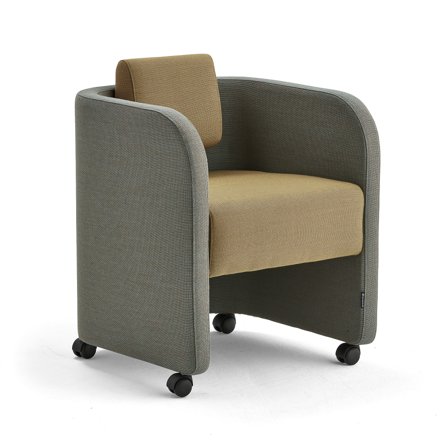 Armsessel COMFY mit Rollen, türkis/orange/gold