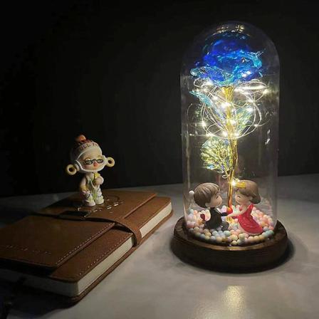 Led Galaxy Ros Evig Blomma Med Fairy String Ljus 016