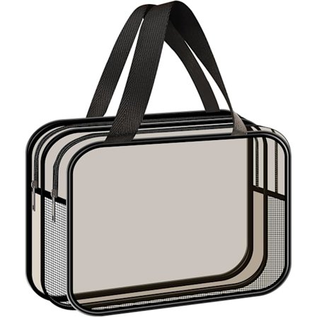 Transparent toalettveske, våt og tørr separasjon PVC sminke kosmetikkveske, PVC vaskeposer med stor kapasitet og håndtak for kvinner Gi [BR]