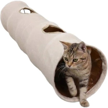 Foldbar Kattunnel Rasletunnel Legetunnel 120cm Kattelegetøj Tunnel Med Plysbold