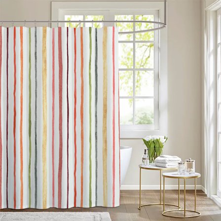 1 stk. 180 x 180 cm anti-skimmel vandtæt bruseforhæng med kroge