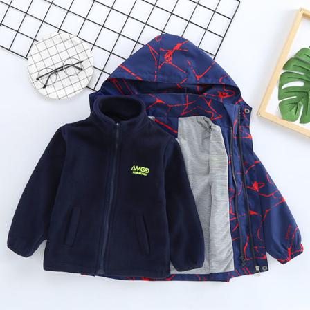 Pojkar Långärmade Bokstäver Print High Neck Coat Full Zip Ytterkläder