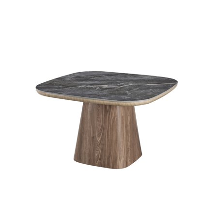 Marmoris spisebord, keramik | 120x120 - Grå/Sort - 120x120x75 - Borde