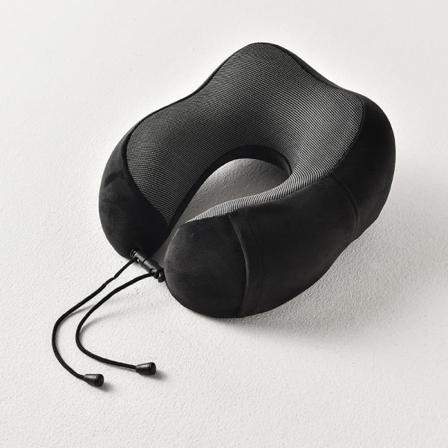 Pehmeä mukava matkatyyny memory foam CAN säilyttää U-muotoinen tyyny Siesta kaulatyyny Black neck pillow buggy bag