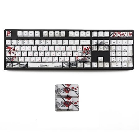 Ryska Keycaps Plum Blossom OEM Profile Mechanical Keyboard Keycaps for 110-key