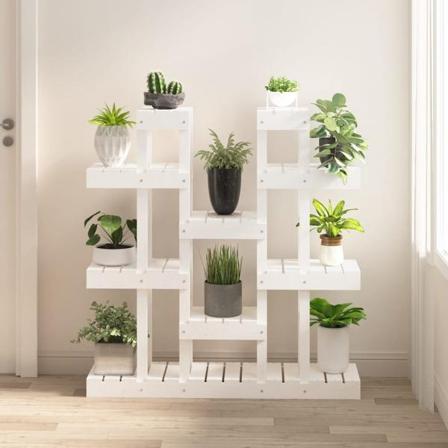 Vidaxl Växtställ Vit 104,5x25x109,5 Cm Massiv Furu Vit
