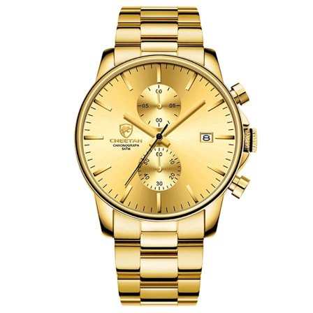 Miesten kellot Vedenpit v urheilukello CHEETAH Huippumerkki Luksuskello Miesten Business Quartz rannekello Relogio Masculino Steel Gold Gold
