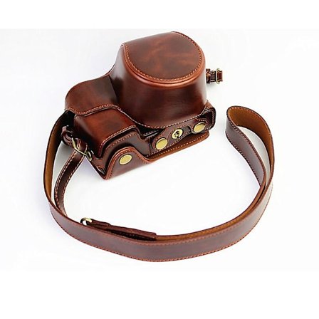 PU-nahkainen kamerakotelo Sony A6000 ILCE-6100 A6100 A6400 A6300 ILCE-6400 -kameroille, suojakotelo akkukannella