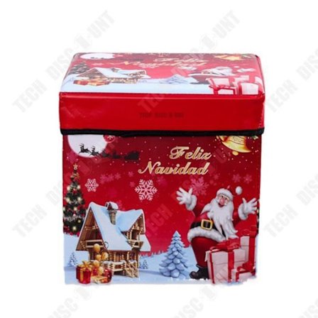 Opbevaringsboks - TD - Jul - Stof - 30x30x30 cm - Sammenfoldelig og støvfri