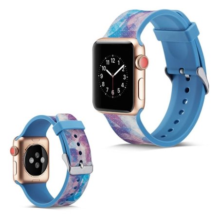 Apple Watch Series 5 40 mm kamouflagefärgad klockarmband i silikon - Blå Och Blå