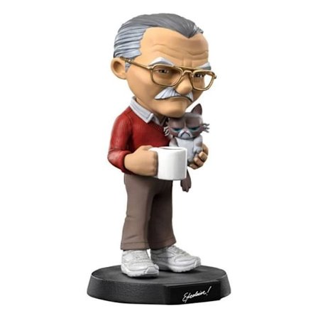 Figurine - IRON STUDIOS - STAN LEE MED GRUMPE CAT - Marvel - Iron Studios Mini Co. - 15 år - Indendørs - Mixet