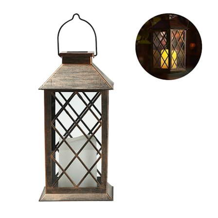 LED Solar Flammeløs Lys Lampe Vanntett Utendørs Hage Dekorativ Belysning