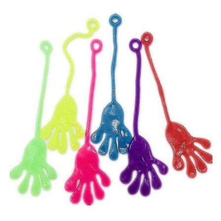 10-pack XL Klisterhänder Leksaker för Barn, Kalasartiklar, Sensorisk Lek, Blandade Färger