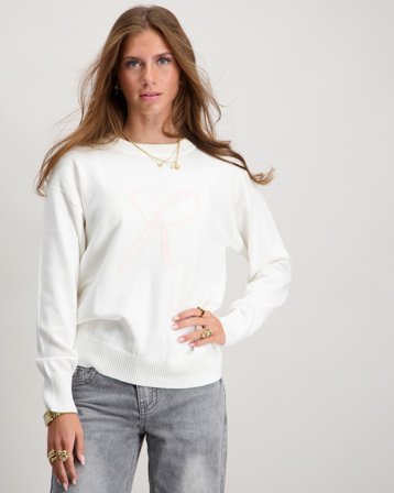 RYVLS Logo Knit Sweater Blanc Pulls Fille - Kids Brand Store