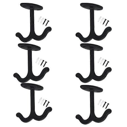 Pieces Skrukroker, Dobbelklo-design, Sink Alloy Tak-krok for Takvifter, Blomsterkurver, Kåper