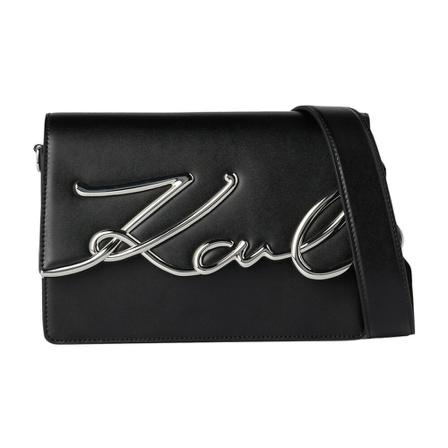 Karl Lagerfeld, Signature Shoulder bag Zwart, Dames, Maat:ONE Size,leer