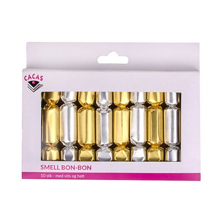 CACAS Knallbon-Bon Mini Sølv og Gull 10stk