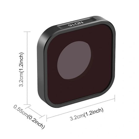 /EA/PULUZ ND16 Kameralinsefilter til GoPro Hero11 Black / Hero11 Black mini / HERO10 Black / HERO9 Black