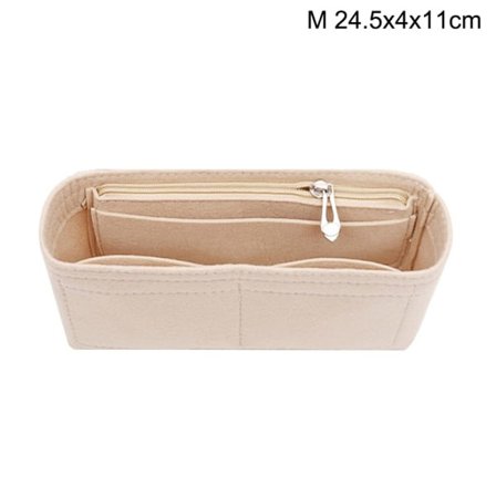 Multi-Pocket Dam Insatsväska Handväska i filtmaterial - Beige Beige L