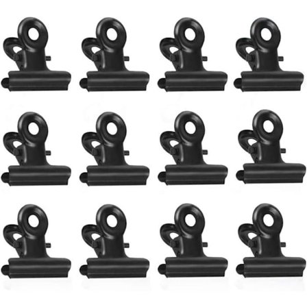 Små knappenåler, 50 knappenåler, broderi, 22 mm bulldog-klyper, knappenåler, svarte hengsler, matposer