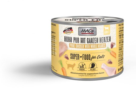 Mac's Super Food for Cats Kylling og Fjørfehjerter 6x200g - Våtfôr