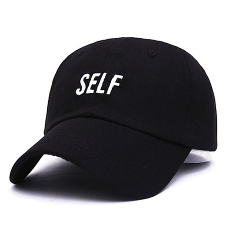SELF svart baseball böjd brätte för män och kvinnor